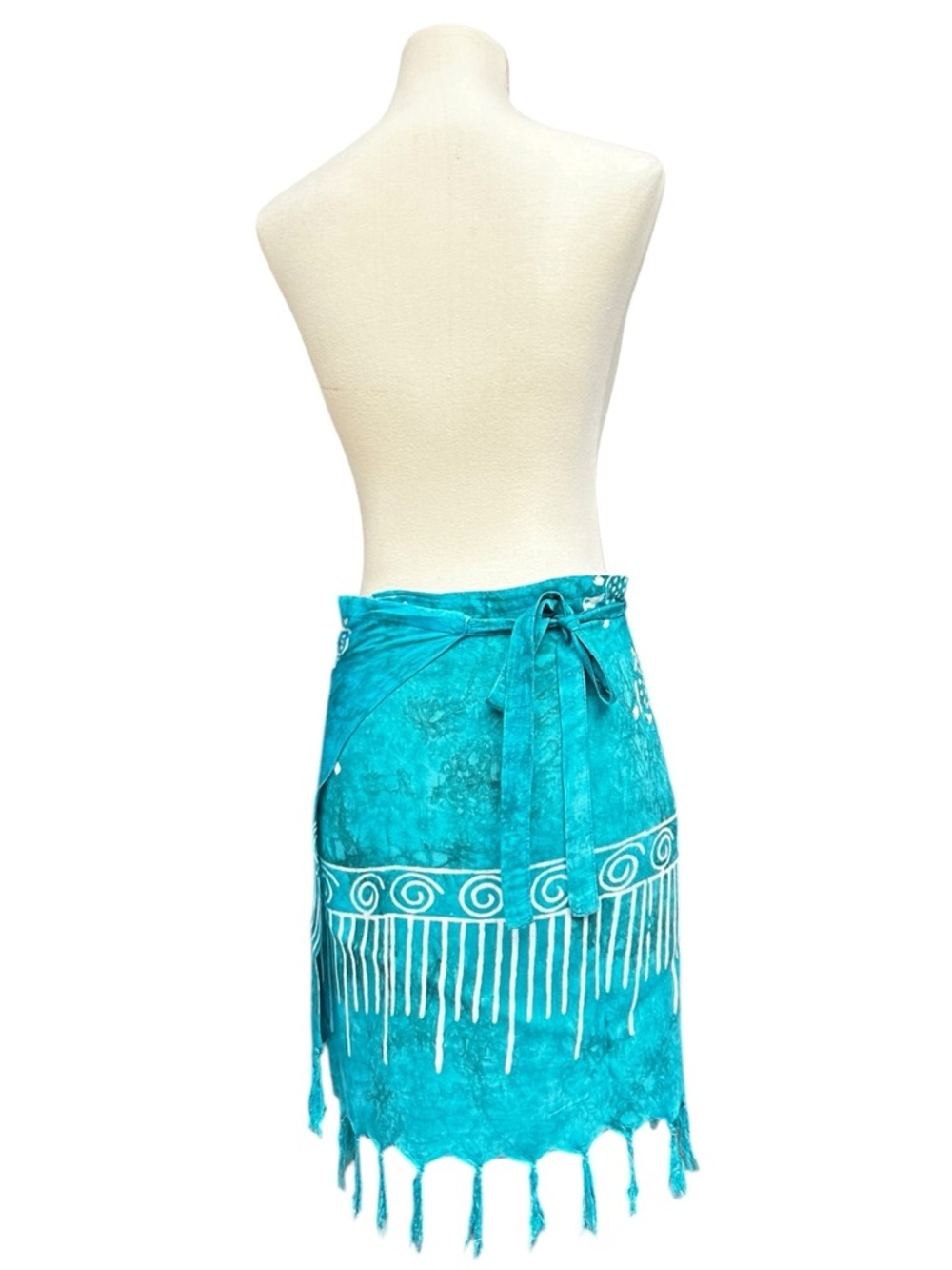 Turquoise Beach Wrap Skirt Teal Turtle Print Swim Sarong Wrap Skirt, Medium - Picture 5 of 10
